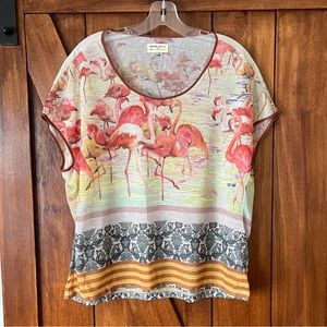 Urban Outfitters sheer flamingo oversized t shirt